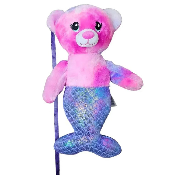 Build-a-Bear Magical Mer-Bear Mermaid Plush 18” Pink Purple BAB Stuffed Animal - Picture 4 of 6